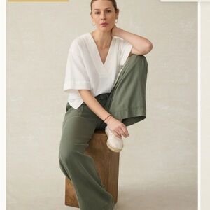 NWT Faherty Dune Cotton Gauze Short Sleeve Popover Top Shirt White XL